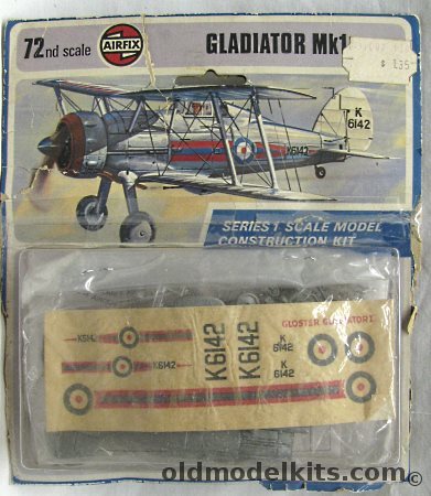 Airfix 1/72 Gloster Gladiator - T4 Blister Pack, 01002-9 plastic model kit